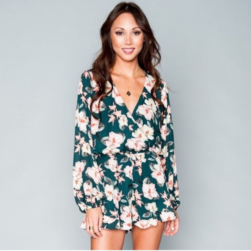 Show Me Your Mumu Rocky green floral romper